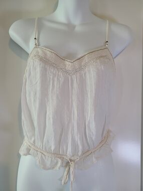 American Eagle Outfitters Cream Lace-Trim Camisole